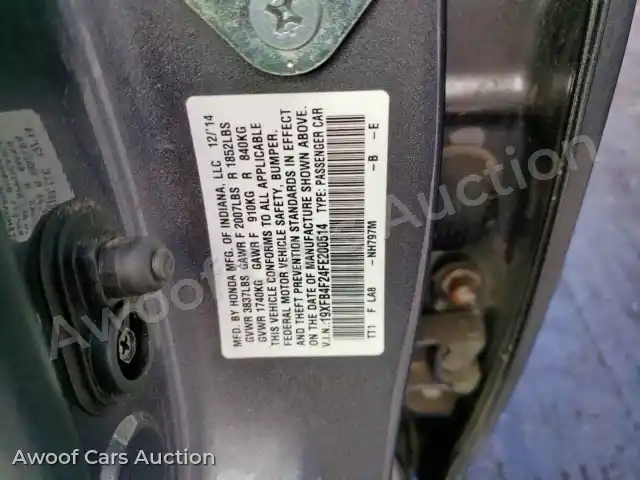 2015 Honda Civic 19XFB4F24FE200514 — hoton gwanjo Copart na 10