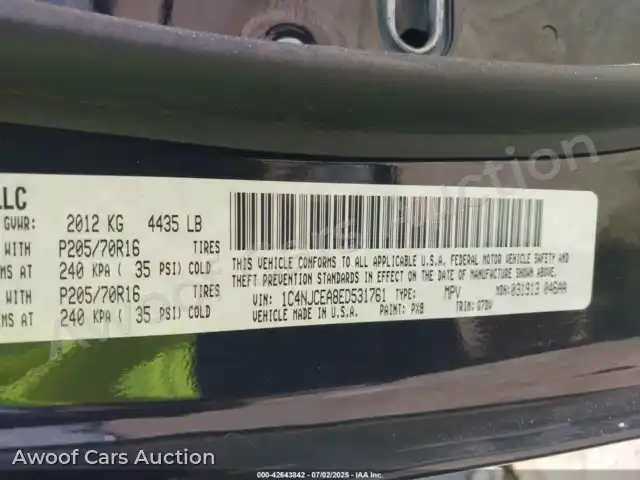 2014 Jeep Compass 1C4NJCEA8ED531761 — Iaai auction photo 9