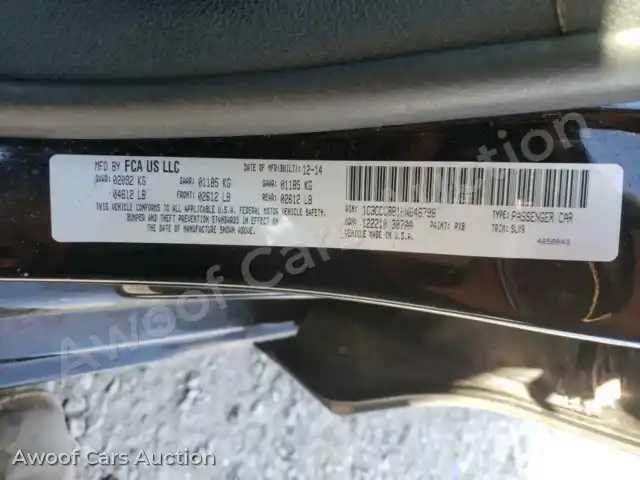 2015 Chrysler 200 1C3CCCBB1FN646796 — Copart auction photo 10