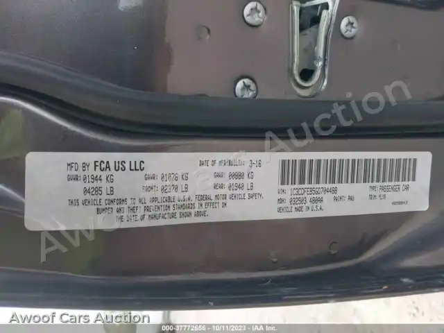 2016 Dodge Dart 1C3CDFEB5GD704488 — photo 9 de la vente Iaai