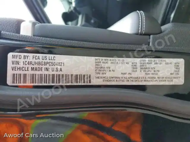 2023 Jeep Cherokee 1C4RJHBG8PC504821 — hoton gwanjo Copart na 13