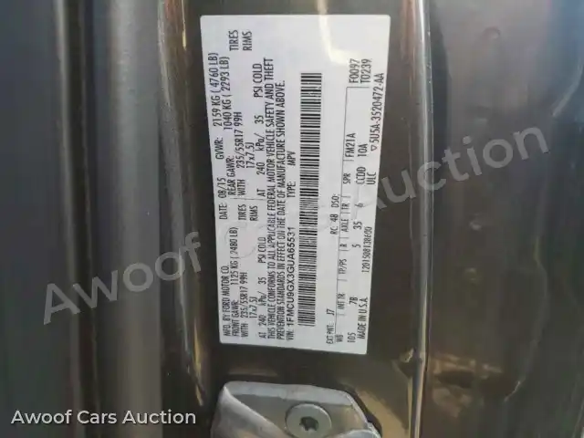 2016 Ford Escape 1FMCU9GX3GUA65531 — Copart auction photo 13