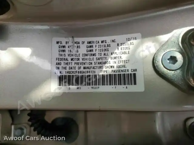 2016 Honda Accord 1HGCR2F88GA098339 — photo 13 de la vente Copart