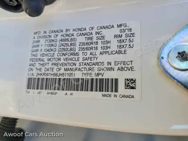 2018 Honda CRV 2HKRW1H56JH511051 — Copart auction photo 13