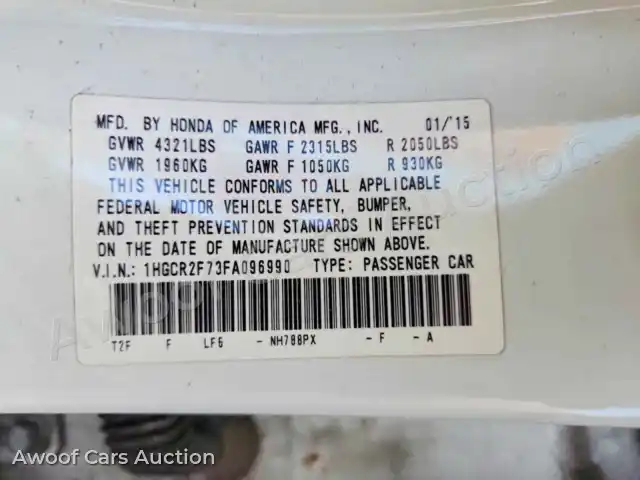 2015 Honda Accord 1HGCR2F73FA096990 — Copart auction photo 13