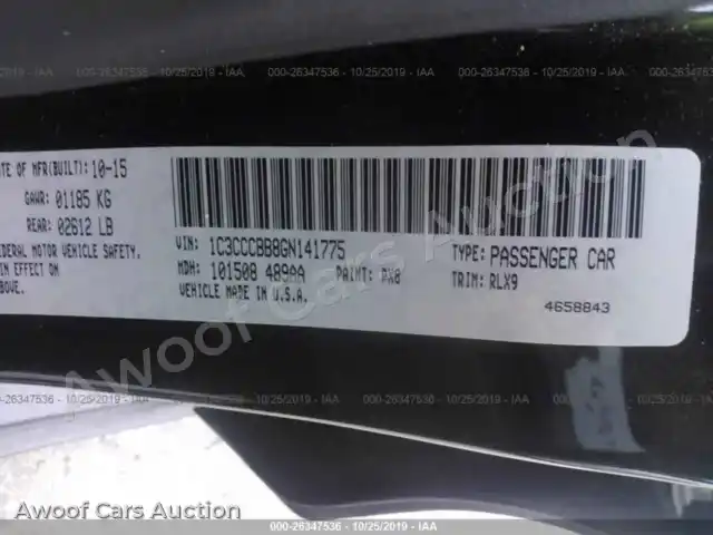 2016 Chrysler 200 1C3CCCBB8GN141775 — Iaai auction photo 9