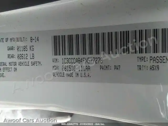 2015 Chrysler 200 1C3CCCAB4FN577278 — photo 9 de la vente Iaai
