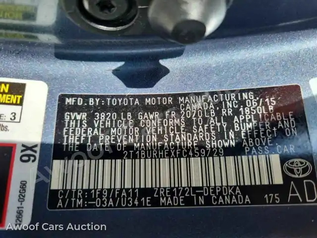 2015 Toyota Corolla 2T1BURHEXFC459729 — Copart auction photo 13