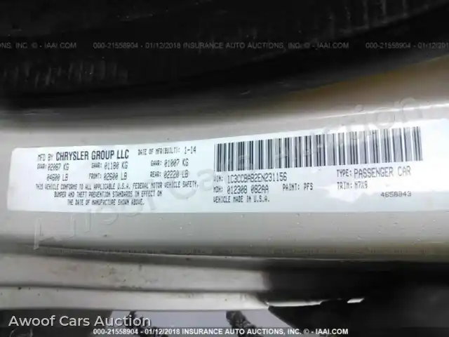2014 Chrysler 200 1C3CCBAB2EN231156 — Iaai auction photo 9