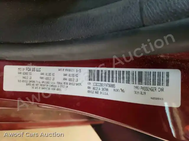 2015 Chrysler 200 1C3CCCBB1FN736885 — Copart auction photo 10