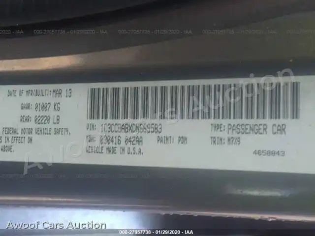 2013 Chrysler 200 1C3CCBABXDN669583 — photo 9 de la vente Iaai
