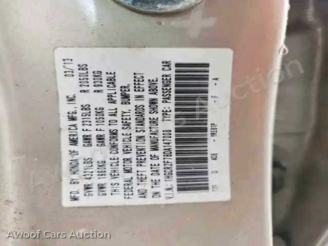 2013 Honda Accord 1HGCR2F78DA147008 — Copart auction photo 13