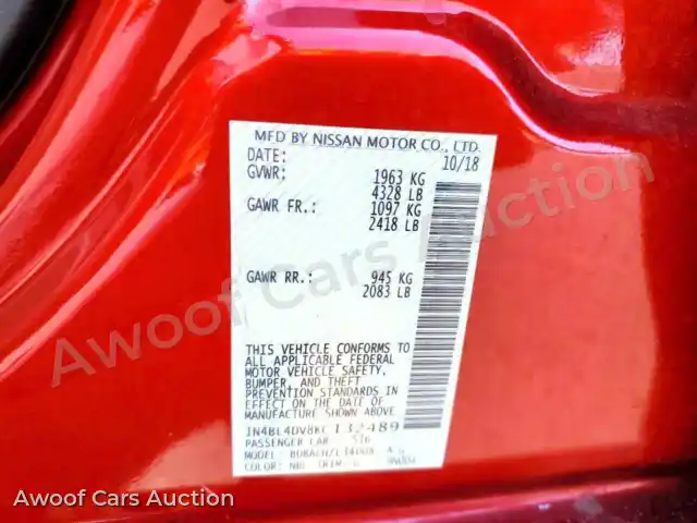 2019 Nissan Altima 1N4BL4DV8KC132489 — Copart auction photo 12