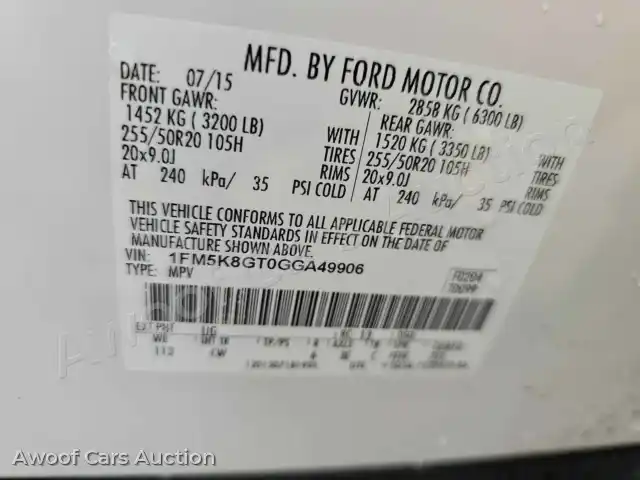 2016 Ford Explorer 1FM5K8GT0GGA49906 — photo 29 de la vente Manheim