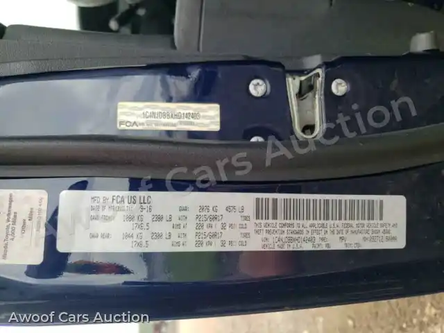 2017 Jeep Compass 1C4NJDBBXHD142403 — hoton gwanjo Copart na 10