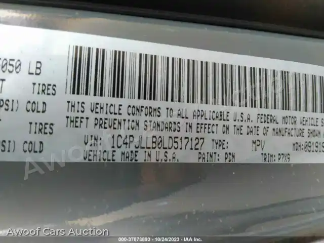 2020 Jeep Cherokee 1C4PJLLB0LD517127 — Iaai auction photo 9