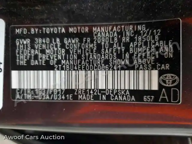 2013 Toyota Corolla 2T1BU4EE0DC006241 — Copart auction photo 23