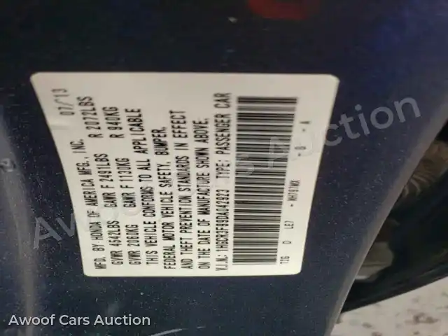 2013 Honda Accord 1HGCR3F99DA042923 — Copart auction photo 13