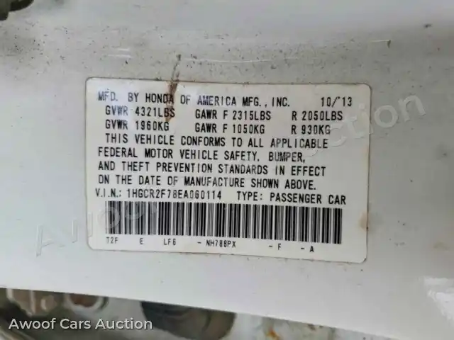 2014 Honda Accord 1HGCR2F78EA060114 — Copart auction photo 12