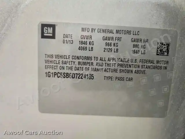 2013 Chevrolet Cruze 1G1PC5SB6D7224185 — Copart auction photo 12