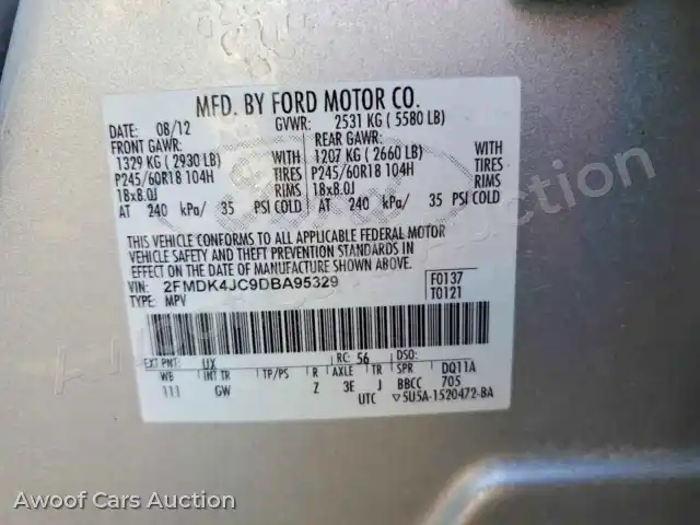 2013 Ford Edge 2FMDK4JC9DBA95329 — Copart auction photo 13