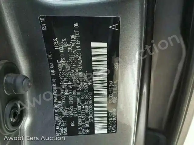 2011 Toyota Sienna 5TDKK3DC8BS078213 — Copart auction photo 10