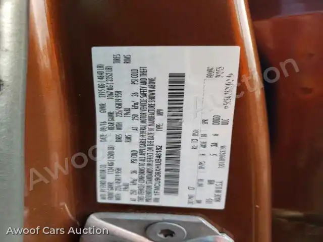 2017 Ford Escape 1FMCU9G9XHUB48182 — Copart auction photo 13