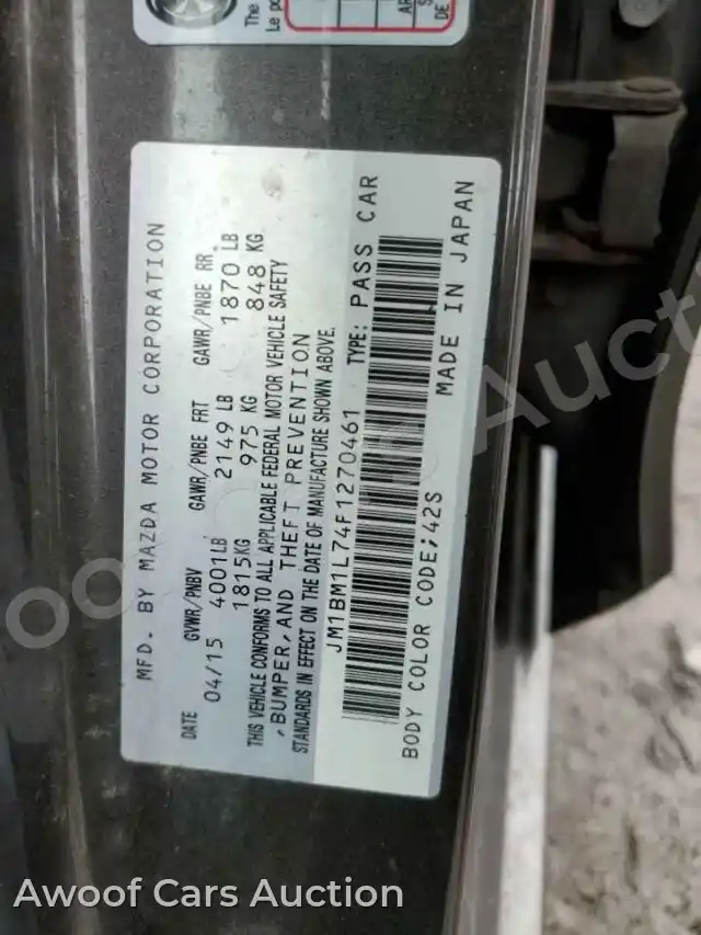 2015 Mazda 3 JM1BM1L74F1270461 — Copart auction photo 12