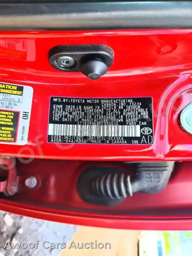 2015 Toyota Corolla 2T1BURHEXFC310012 — Copart auction photo 12
