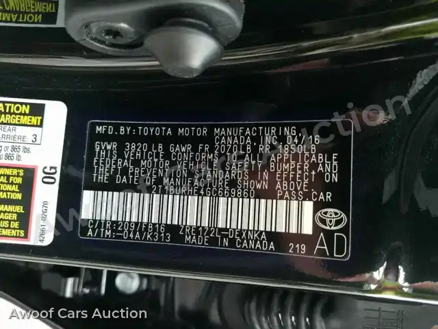 2016 Toyota Corolla 2T1BURHE4GC669860 — Manheim auction photo 6