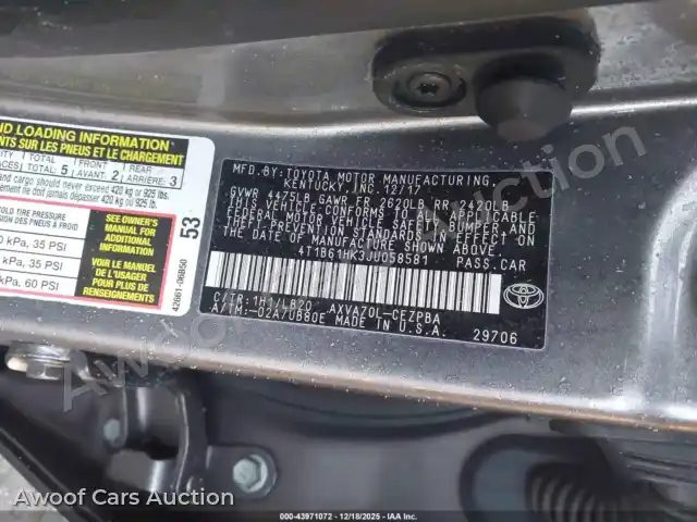 2018 Toyota Camry 4T1B61HK3JU058581 — Iaai auction photo 9