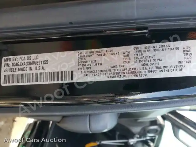 2021 Jeep Wrangler 1C4GJXAG3MW691155 — Copart auction photo 10