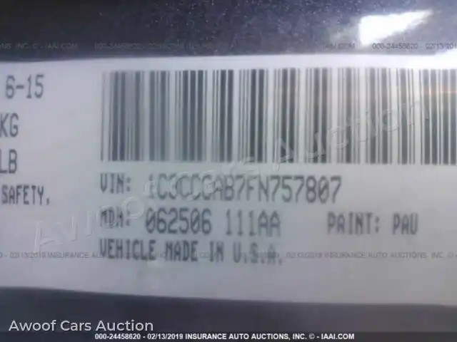 2015 Chrysler 200 1C3CCCAB7FN757807 — Iaai auction photo 9