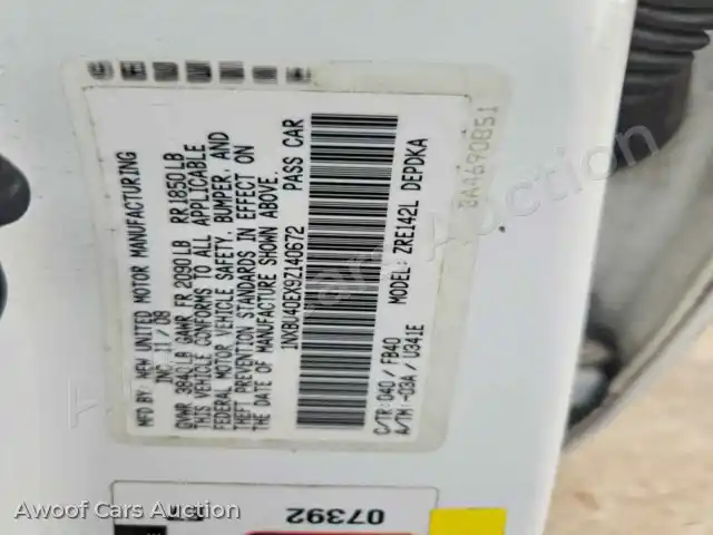 2009 Toyota Corolla 1NXBU40EX9Z140672 — hoton gwanjo Copart na 12