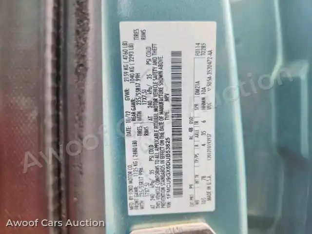 2013 Ford Escape 1FMCU9GX6DUB53825 — Copart auction photo 13
