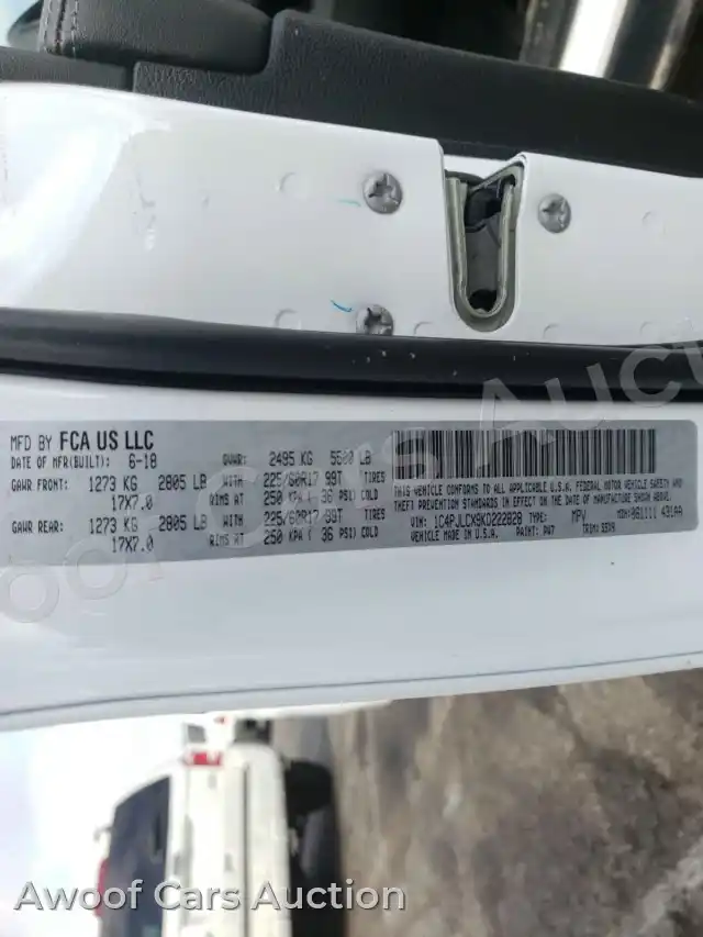 2019 Jeep Cherokee 1C4PJLCX9KD222828 — Copart auction photo 10