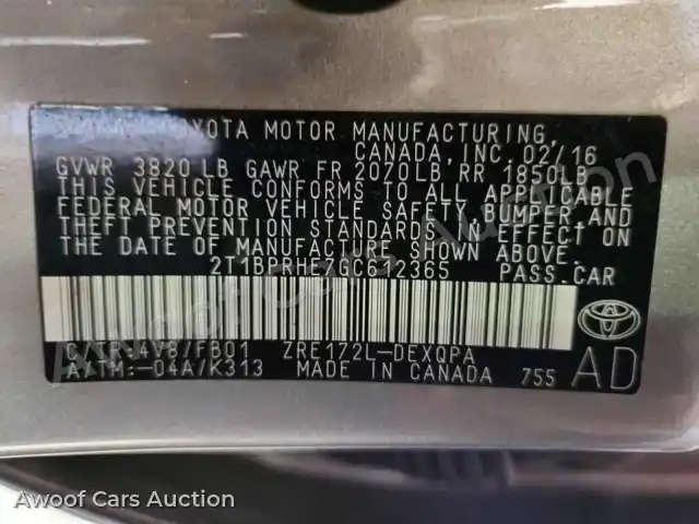 2016 Toyota Corolla 2T1BPRHE7GC612365 — Copart auction photo 13