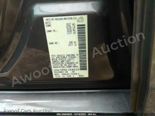 2017 Nissan Altima 1N4AL3APXHC268420 — Iaai auction photo 9