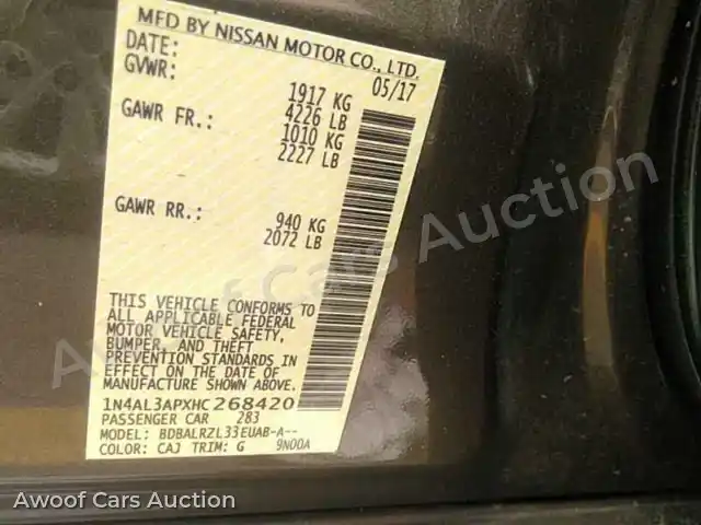2017 Nissan Altima 1N4AL3APXHC268420 — Manheim auction photo 6