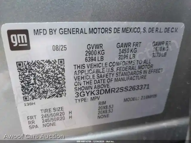 2025 Cadillac Optiq 3GYK3DMR2SS263371 — Iaai auction photo 9