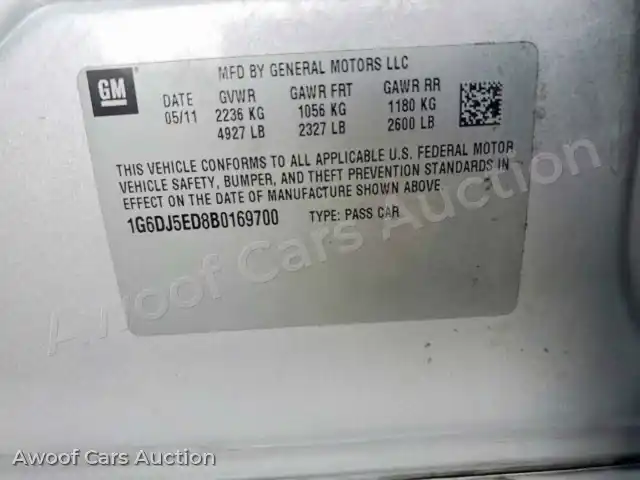 2011 Cadillac CTS 1G6DJ5ED8B0169700 — Copart auction photo 12