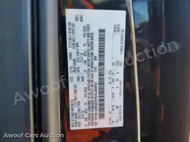 2017 Ford Escape 1FMCU9GD7HUC40693 — Copart auction photo 13