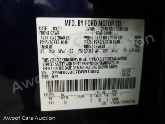 2011 Ford Edge 2FMDK3JC7BBB13592 — Manheim auction photo 30