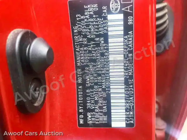 2013 Toyota Corolla 2T1BU4EE8DC058717 — Copart auction photo 12