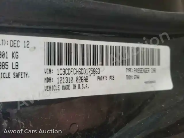 2013 Dodge Dart 1C3CDFCH6DD175863 — Copart auction photo 10