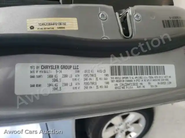 2015 Jeep Compass 1C4NJCBA4FD138152 — Copart auction photo 10