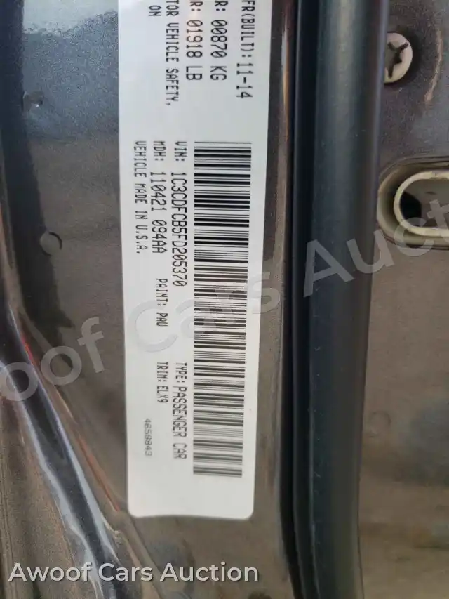 2015 Dodge Dart 1C3CDFCB5FD205370 — Copart auction photo 10
