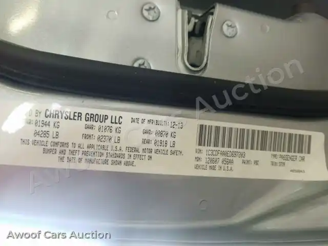 2014 Dodge Dart 1C3CDFAA0ED697203 — Copart auction photo 10