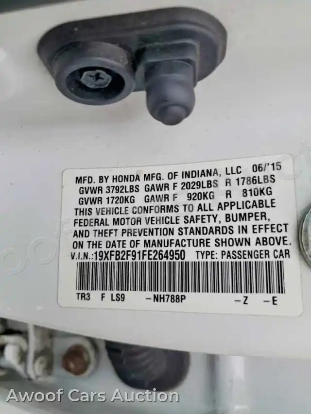 2015 Honda Civic 19XFB2F91FE264950 — Copart auction photo 12