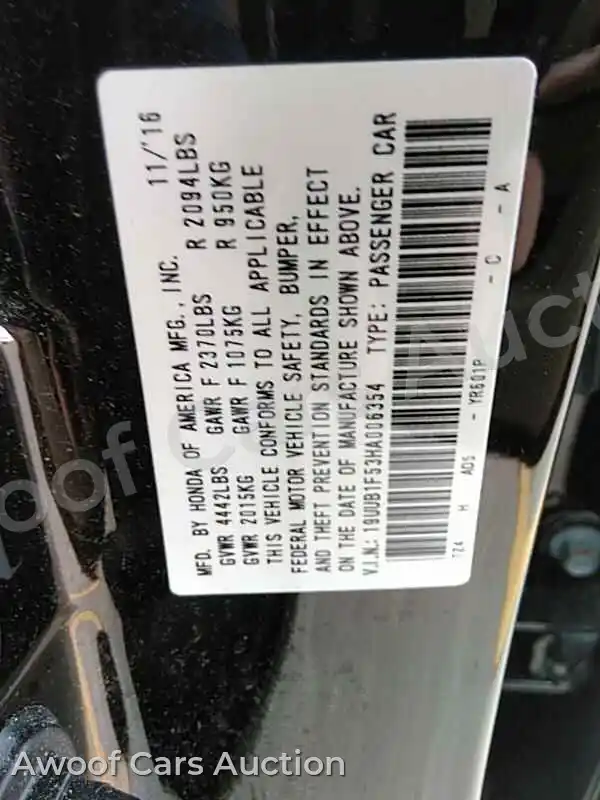 2017 Acura TLX 19UUB1F53HA006354 — Manheim auction photo 6